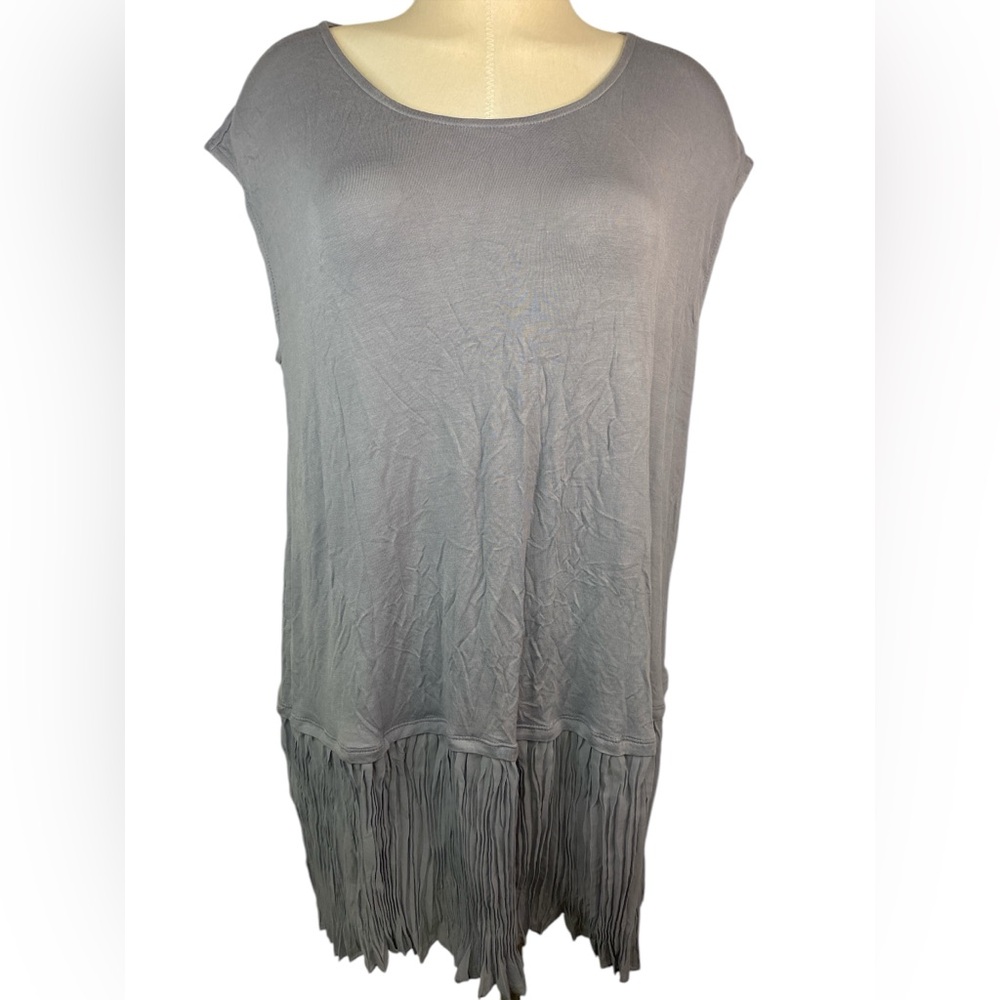 Kate & Mallory Gray Fringe Sleeveless Top Women’s Size 1X